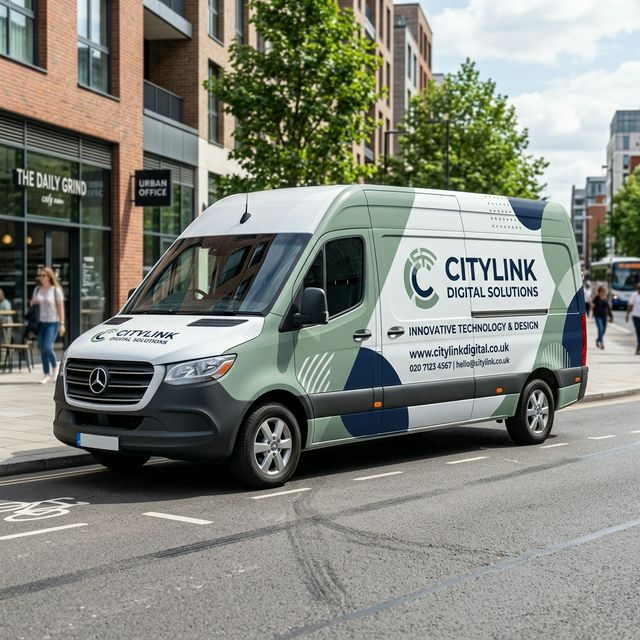 Full vehicle wrap on commercial van