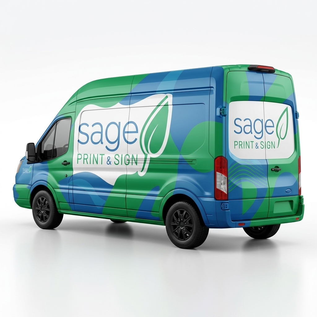 Sage Print & Sign full van wrap product mockup